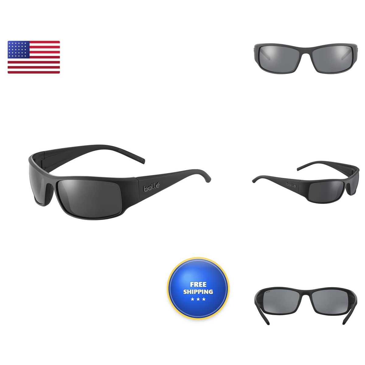 bollé King Sunglasses Matte Black Large Unisex bollé King Sunglasses Matte Black Large Unisex