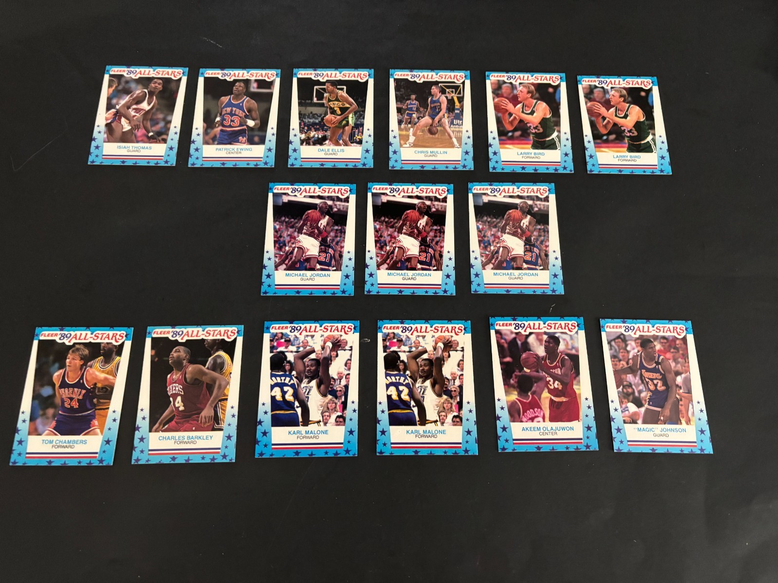 1989/90 FLEER BASKETBALL  STICKER SET  1-11 (15CT JORDAN & (2 EXTRA #3  JORDAN\