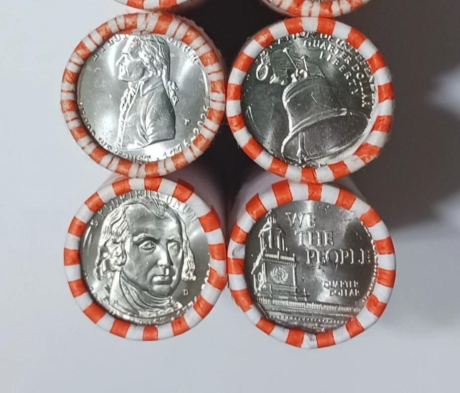 1 each Roll Constitution We the People Declaration Quarters 2026 P &D Mixed Ends