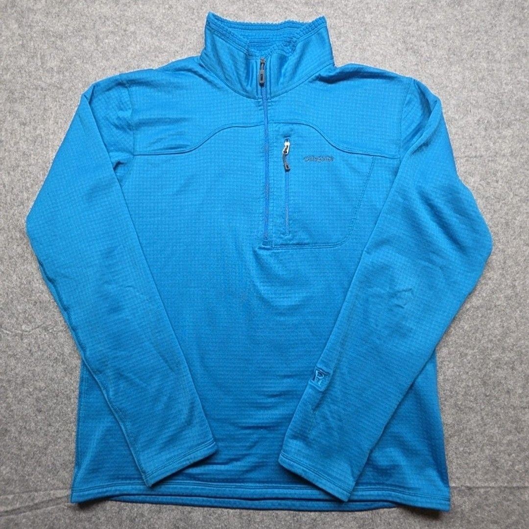 Patagonia Pullover Mens Medium Blue Polartec Fleece 1/4 Zip Long Sleeve Top