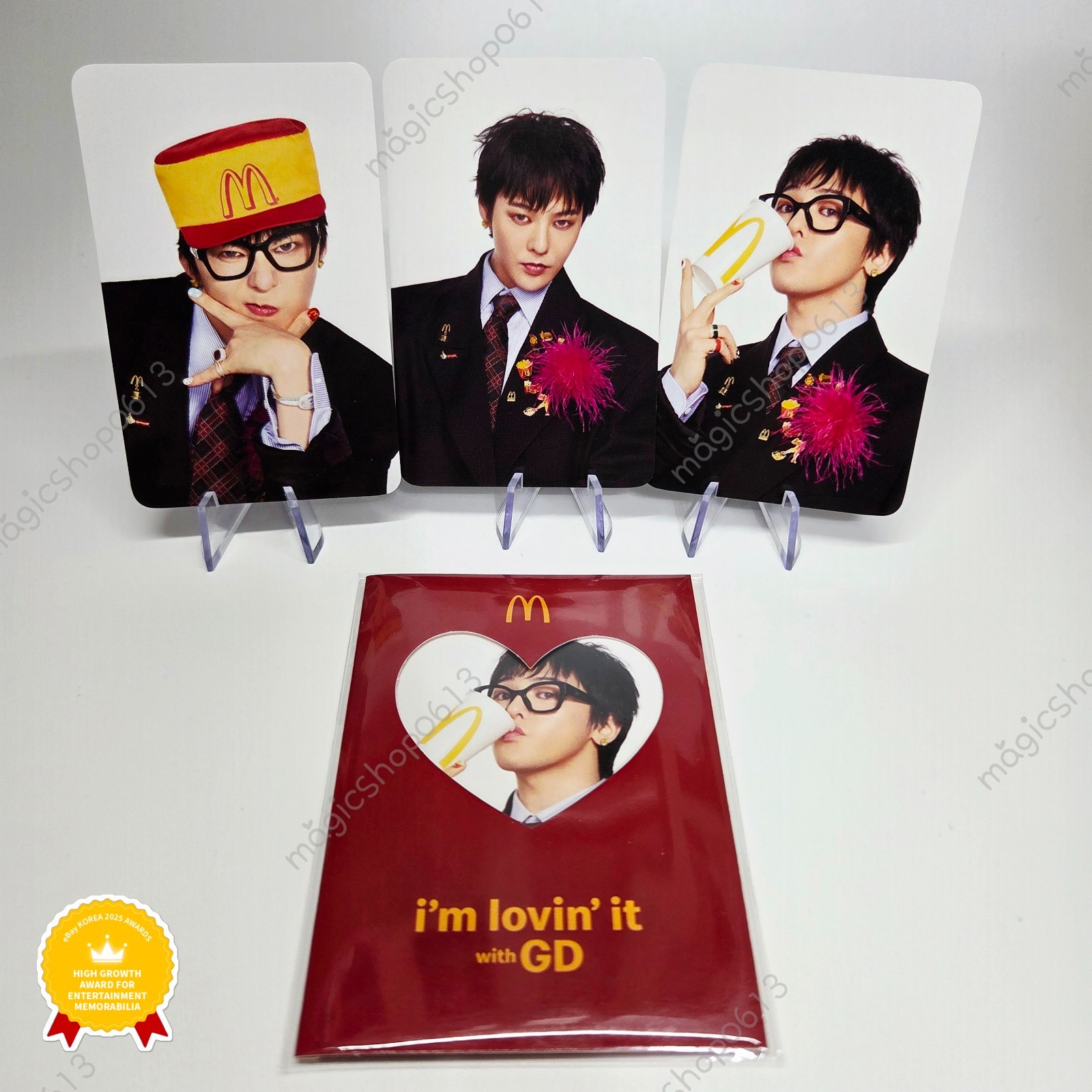 [IN HAND] G-DRAGON x McDonald’s Official Photocard Set (3ea) + Tracking Number