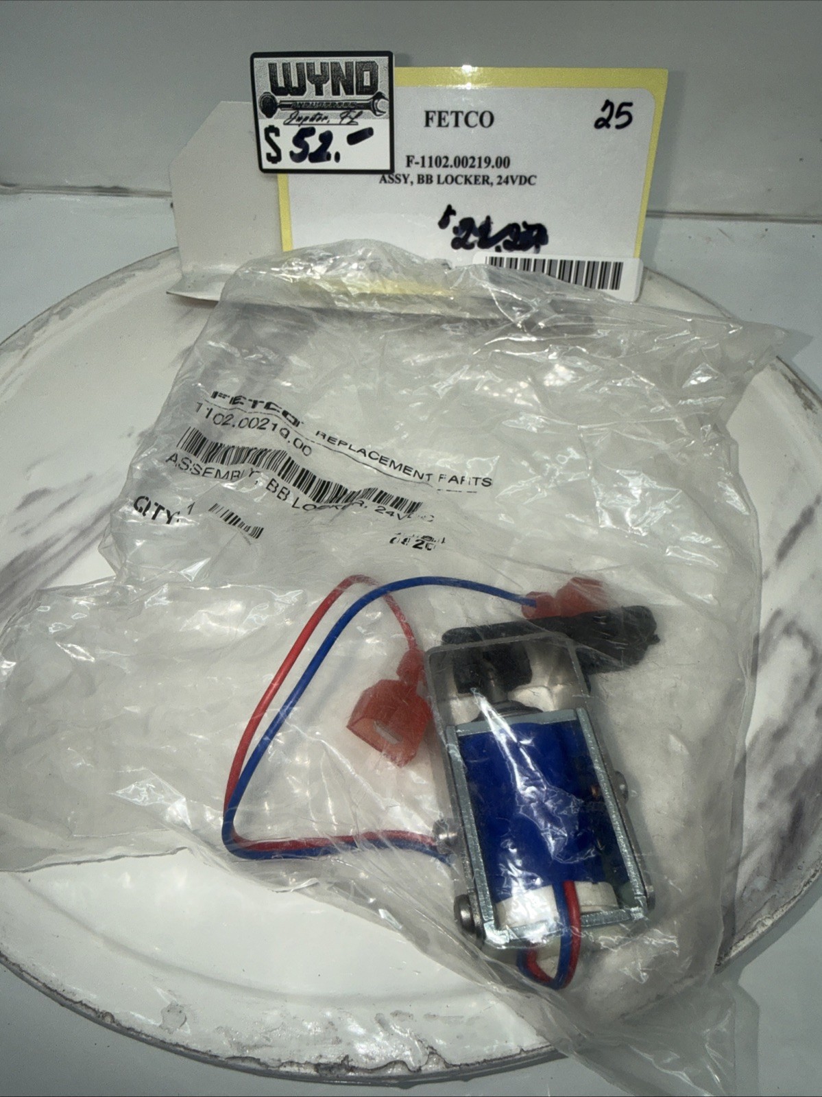 (NEW) Fetco Brew Basket Lock Solenoid 24V Part # 1102.00219.00