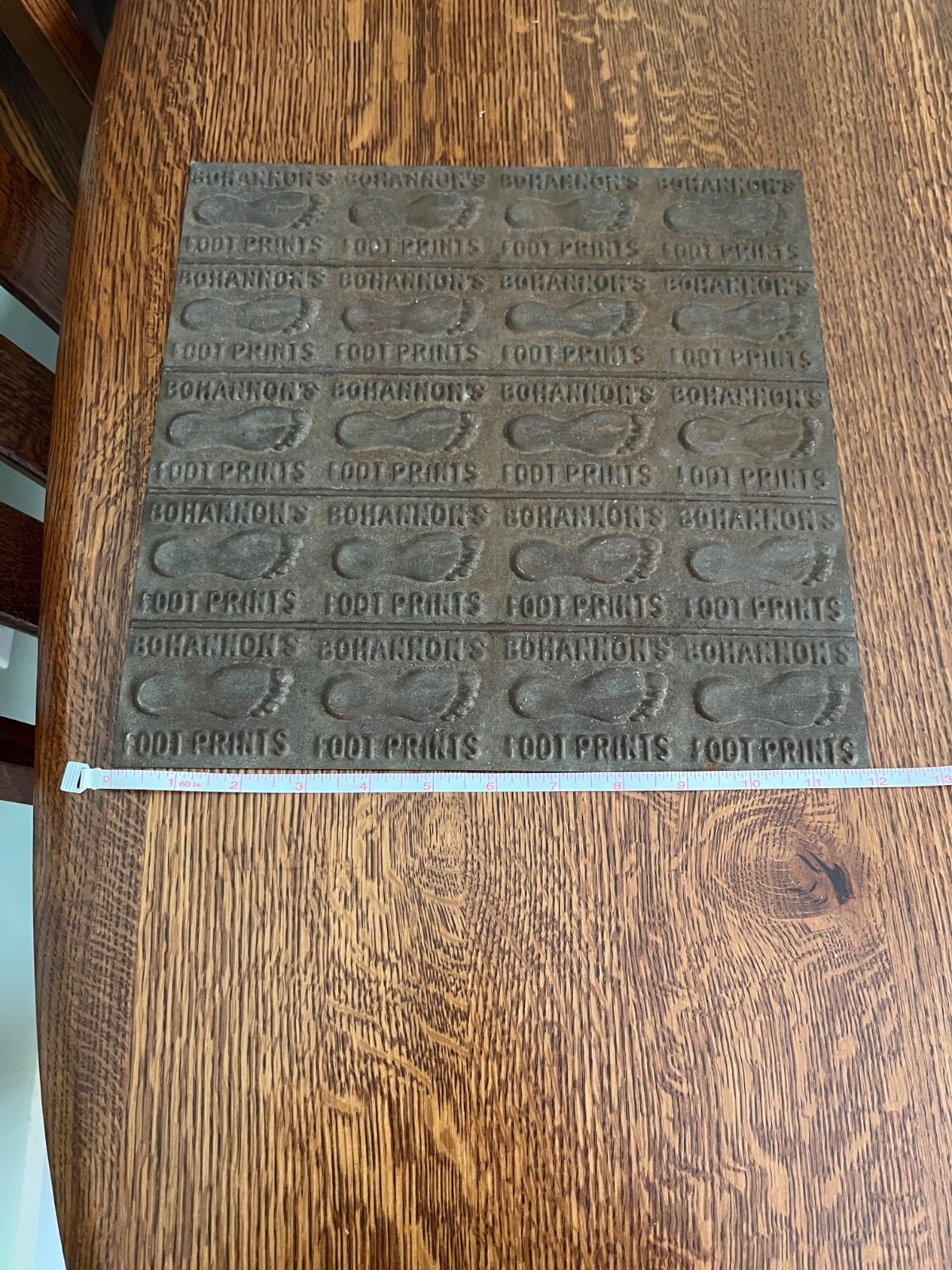 Rare Bohannon’s Footprints Chewing Tobacco Tin Mold Stamp Plate Winston, N.C.