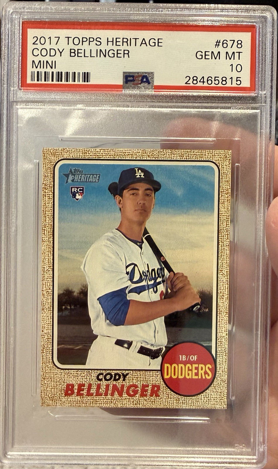 2017 Topps Heritage Mini Cody Bellinger  PSA 10 RC ROOKIE /100