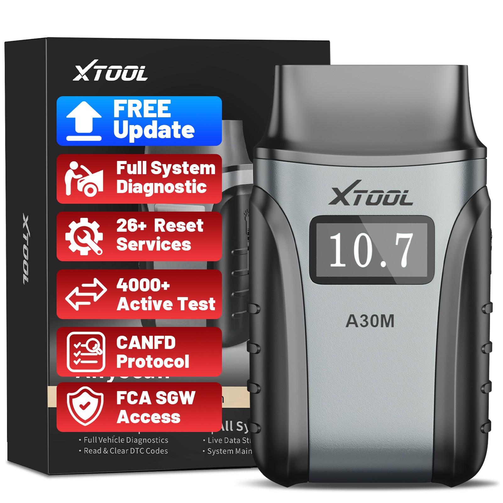 2026 XTOOL A30M V2.0 OBD2 Scanner Diagnostic Tool 26 Resets All System Bluetooth