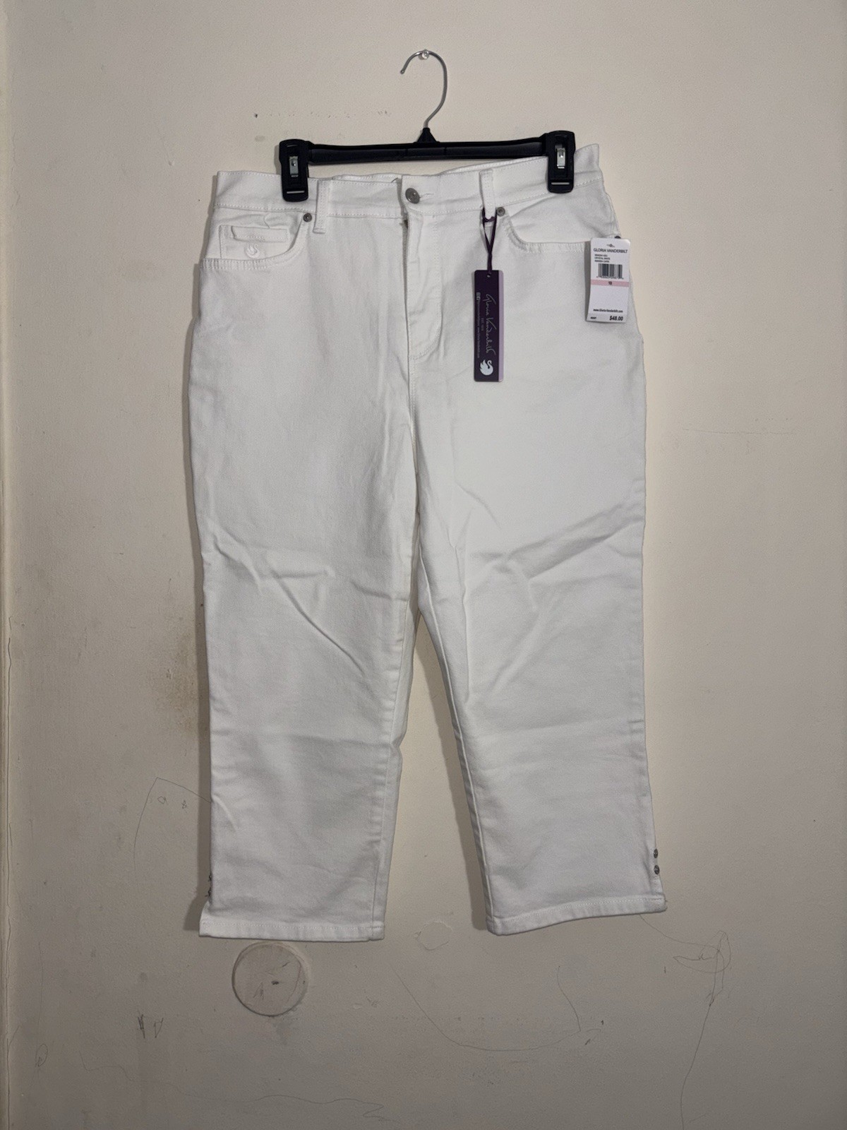 Gloria Vanderbilt Amanda Capri Pants Women’s Size 10 White NWT