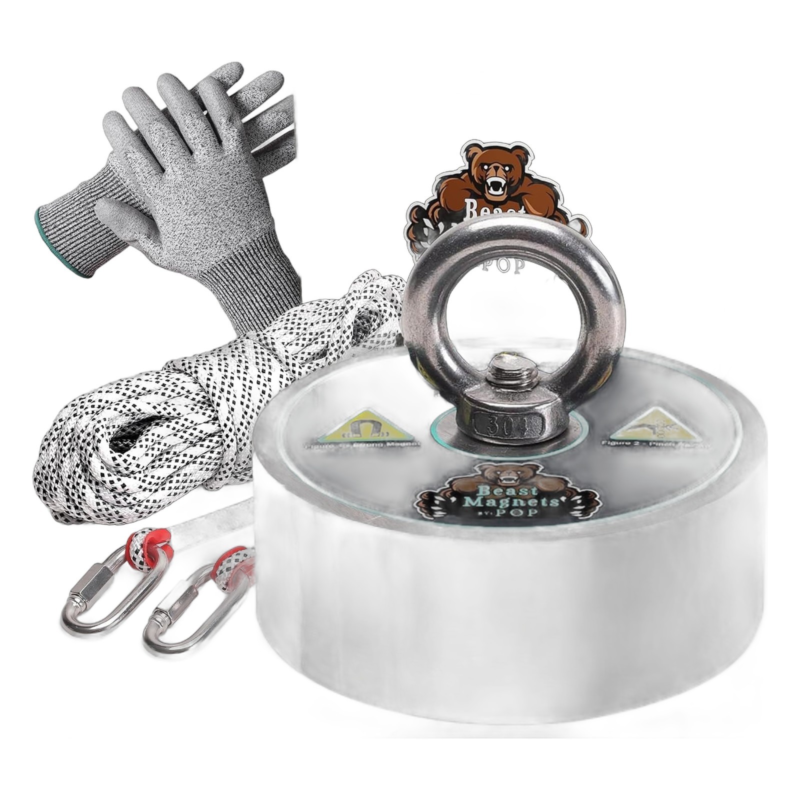 3000lb Complete 360 Degree Magnet Fishing Kit | Includes Strong 360 Neodymium