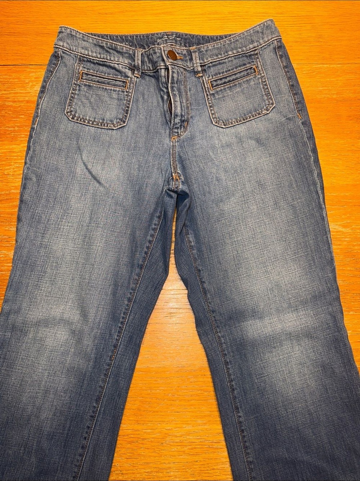 LOFT Women\'s Straight-Leg Jeans in Mid Blue Wash