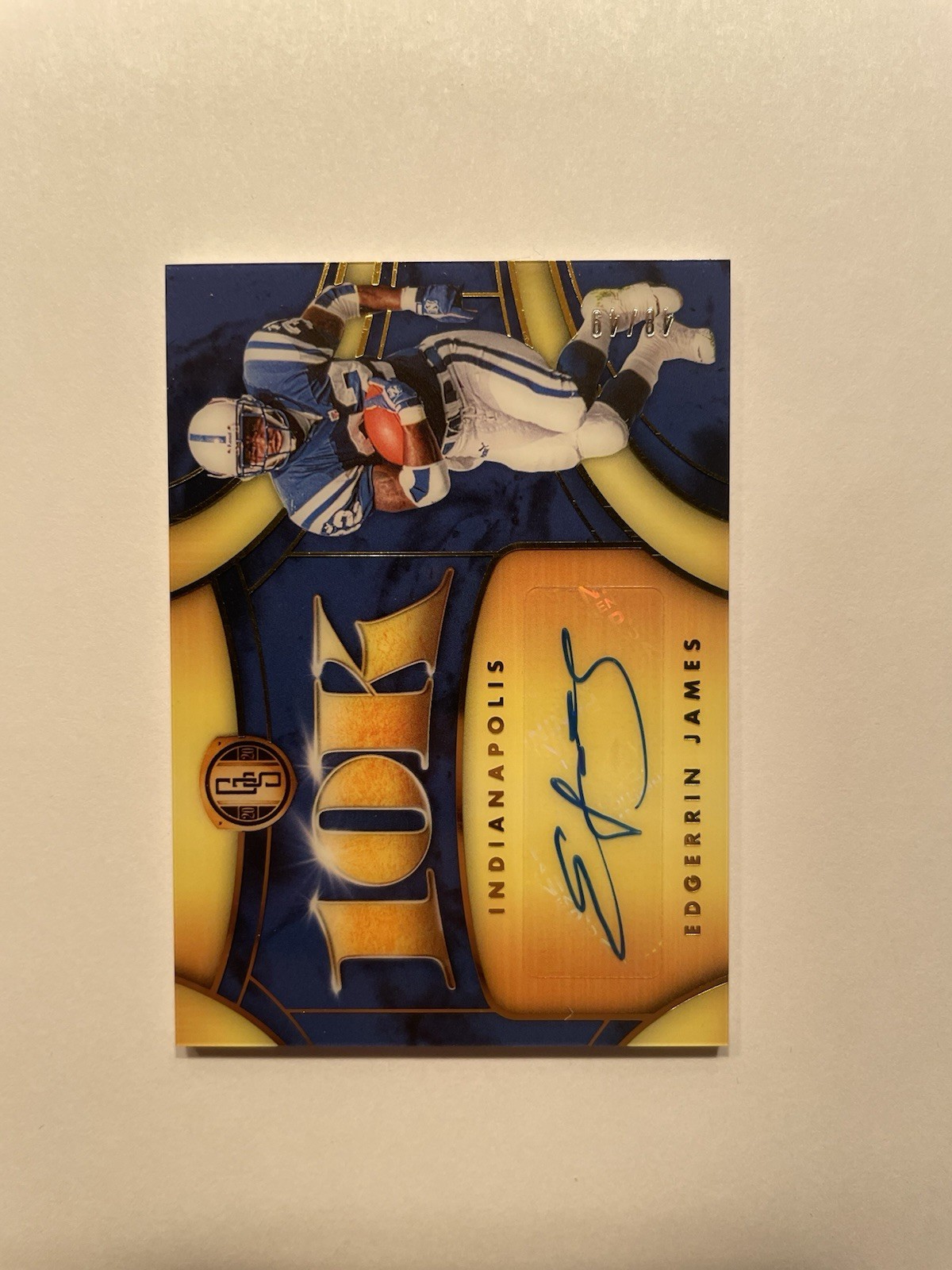 2020 Panini Gold Standard - 10k Autographs -- Edgerrin James - AUTO /49 2020 Panini Gold Standard - 10k Autographs -- Edgerrin James - AUTO /49