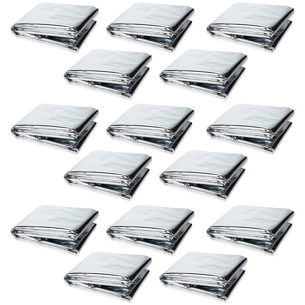 US 15 PACK Emergency Solar Blanket Survival Safety Insulating Mylar Thermal