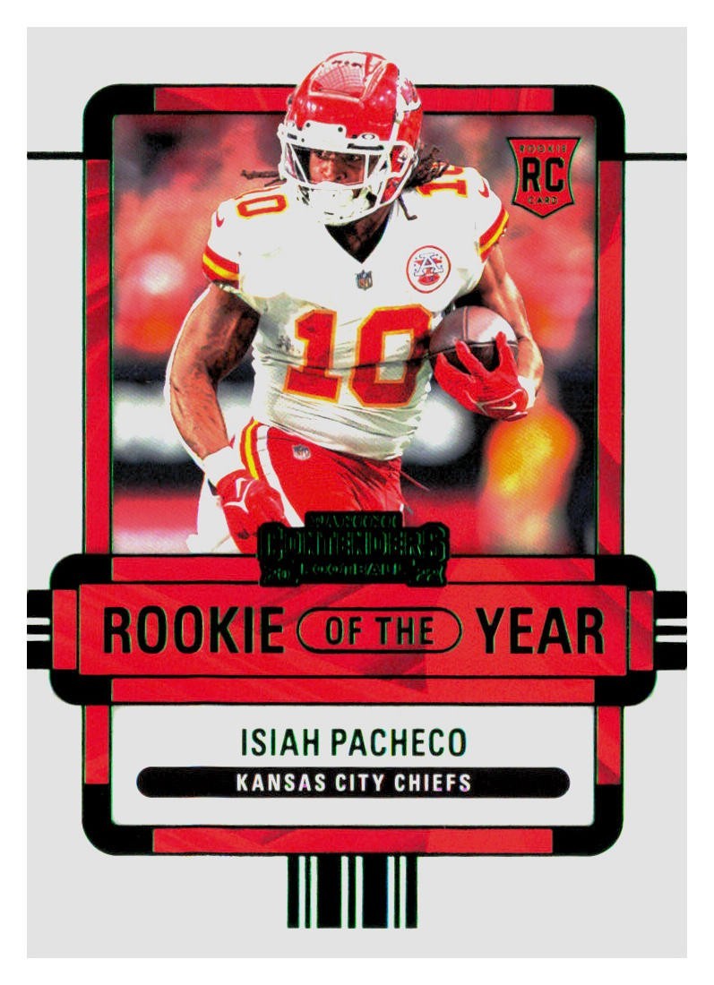 Isiah Pacheco 2022 Panini Contenders Rookie of the Year #ROY-IPA Emerald Chiefs