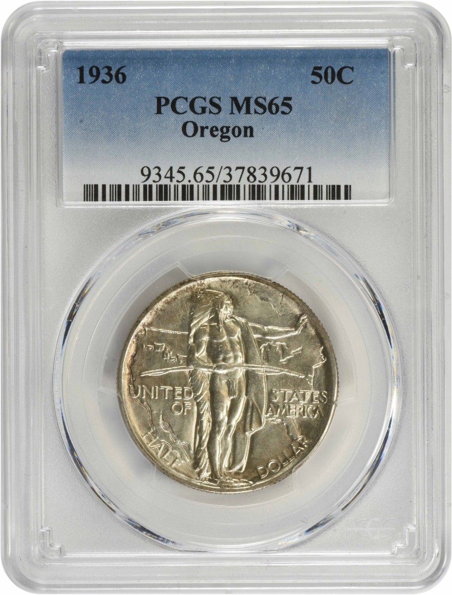 Oregon Commemorative Silver Half Dollar 1936 MS65 PCGS