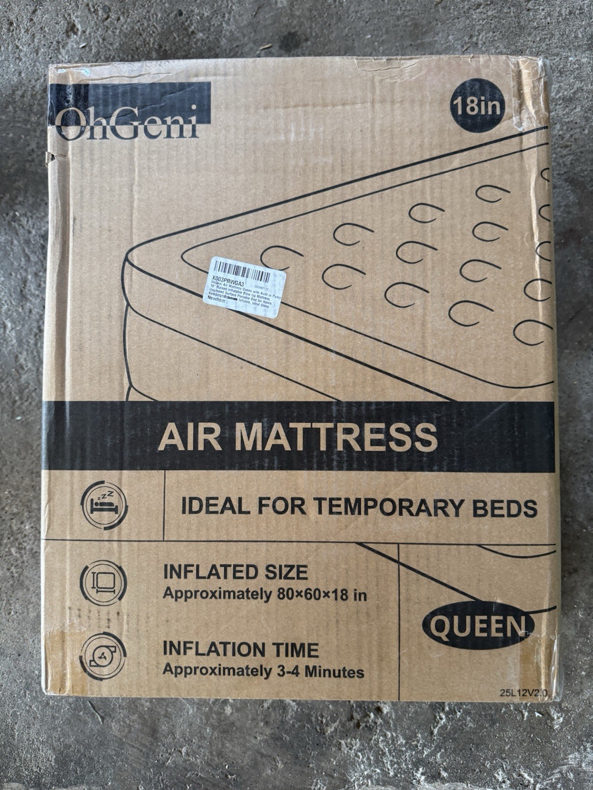 OhGeni Air Mattress Queen with Built in Pump, 18\