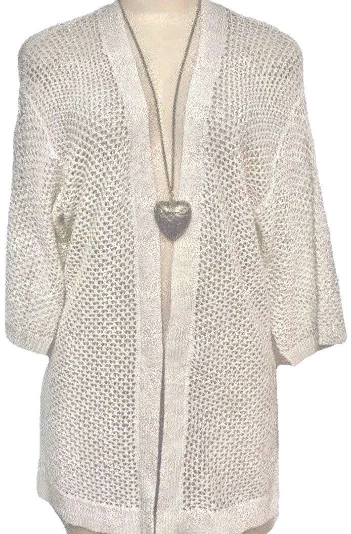 NEW Merona womens sweater size XS open crochet Ivory cardigan top gorgeous NWT