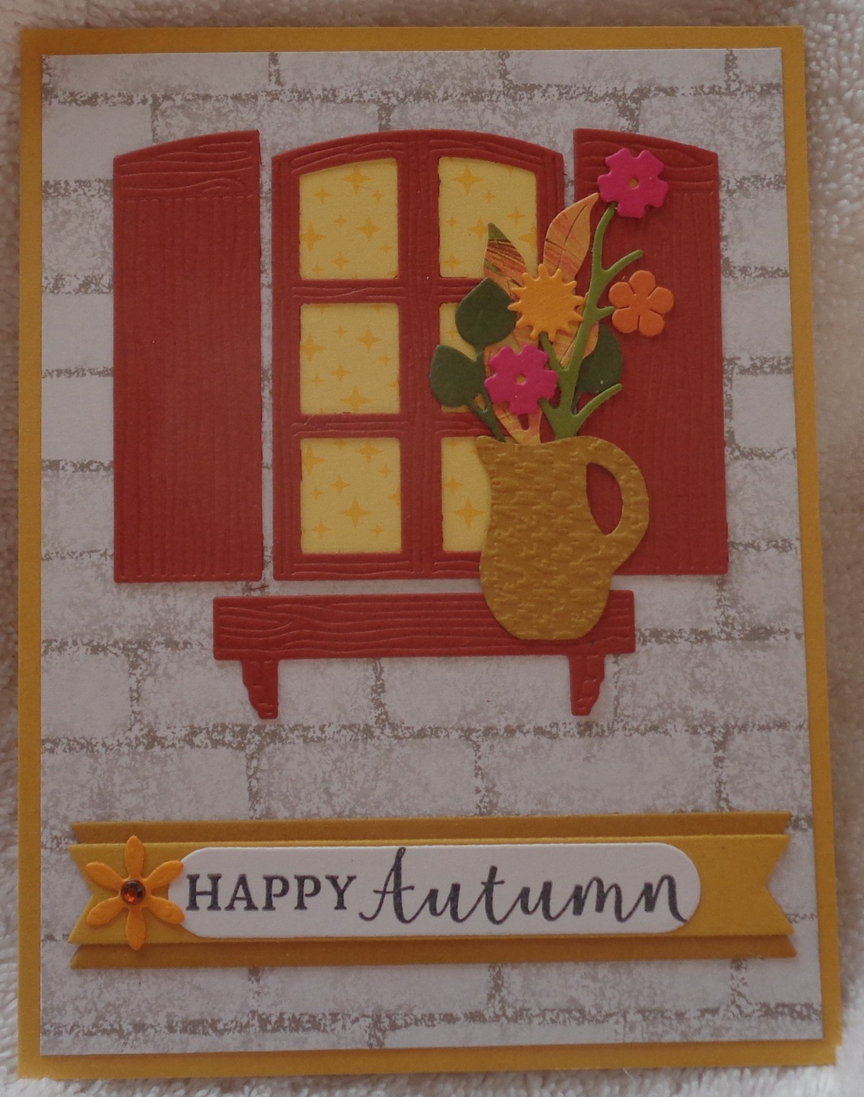 Stampin\' Up Card Kit HAPPY AUTUMN Welcoming Window Flower Box Vase Lovely Stampin\' Up Card Kit HAPPY AUTUMN Welcoming Window Flower Box Vase Lovely