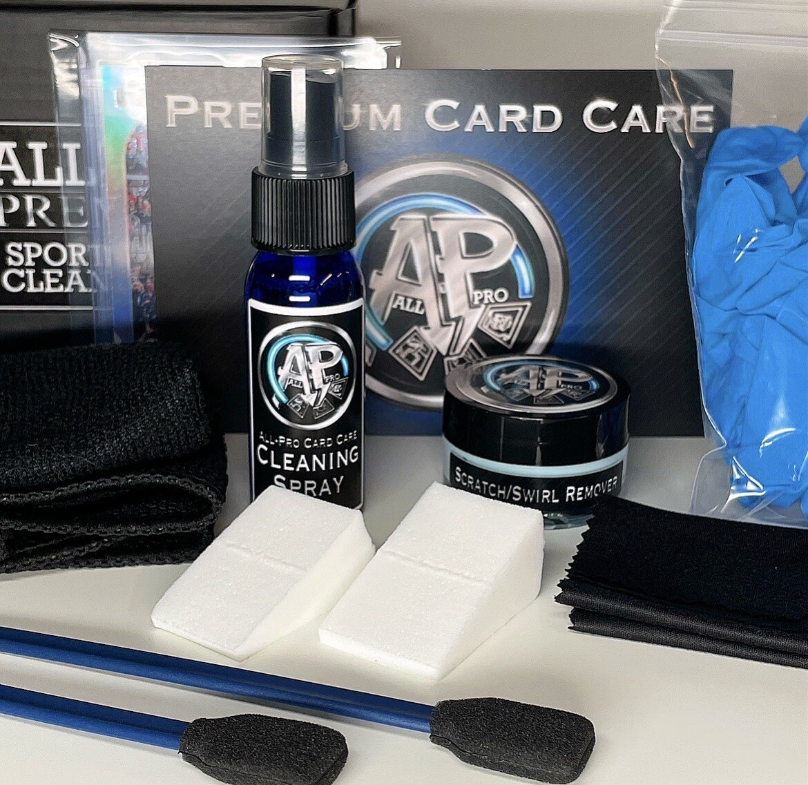 ALL-PRO Premium Sports Card Cleaning Kit Spray Polish 1 Bonus Card In Every Box