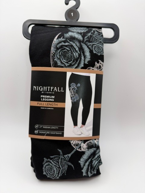 Torrid Nightfall Scorpion Roses Leggings Size 1 Black Full Length Gothic NWT