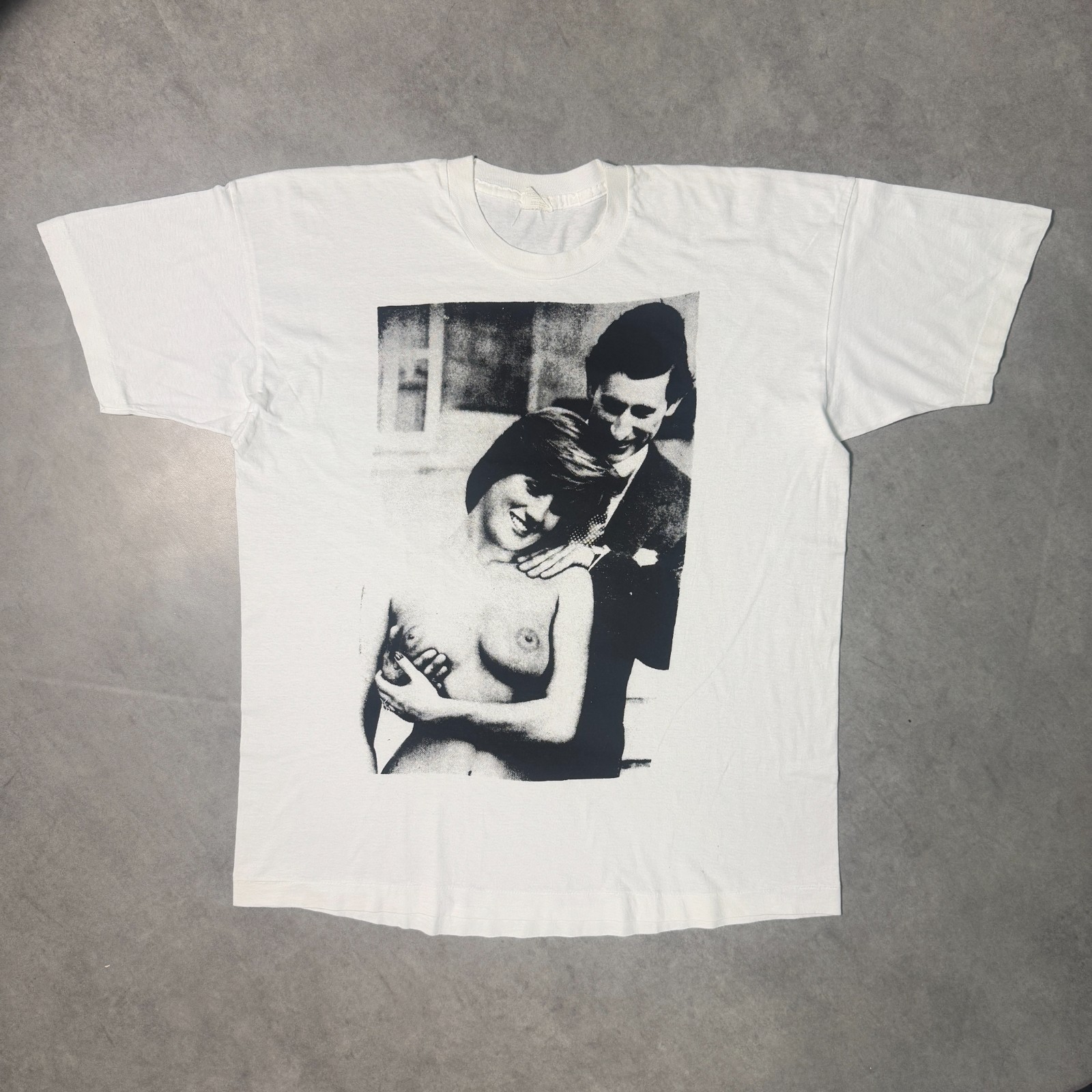 Vintage Princess Diana and Prince Charles Parody Nude White Shirt XL Photography Vintage Princess Diana and Prince Charles Parody Nude White Shirt XL Photography