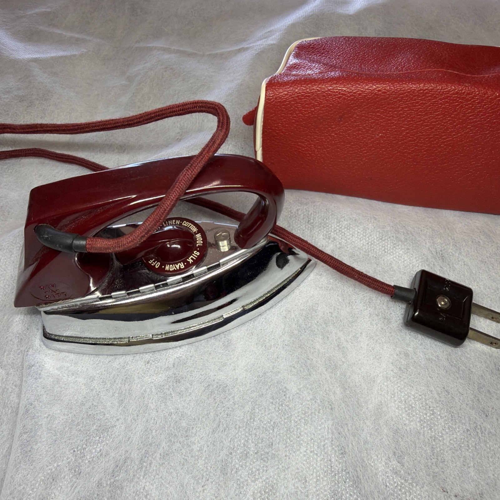 Vintage Antique Mini Travel Iron With Case made in West Germany