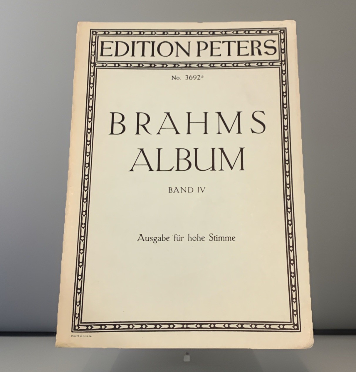 BRAHMS Album Band IV  EDITION PETERS 3692a Very Good Condition