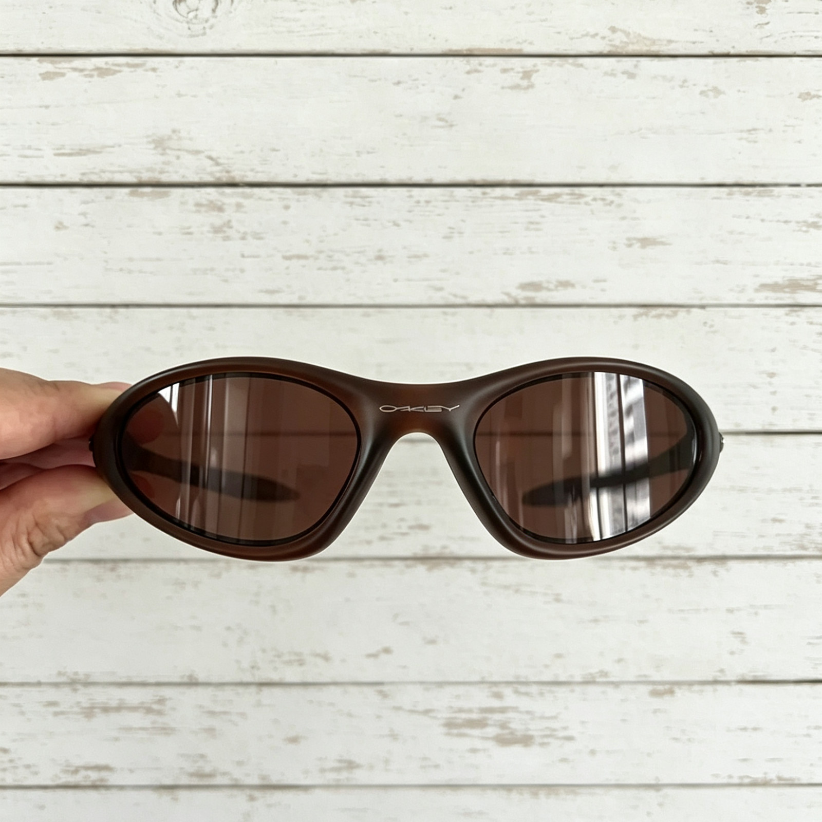 Retro Oakley Minute Gen1 Y2K Sunglasses Brown Frames Brown Lenses