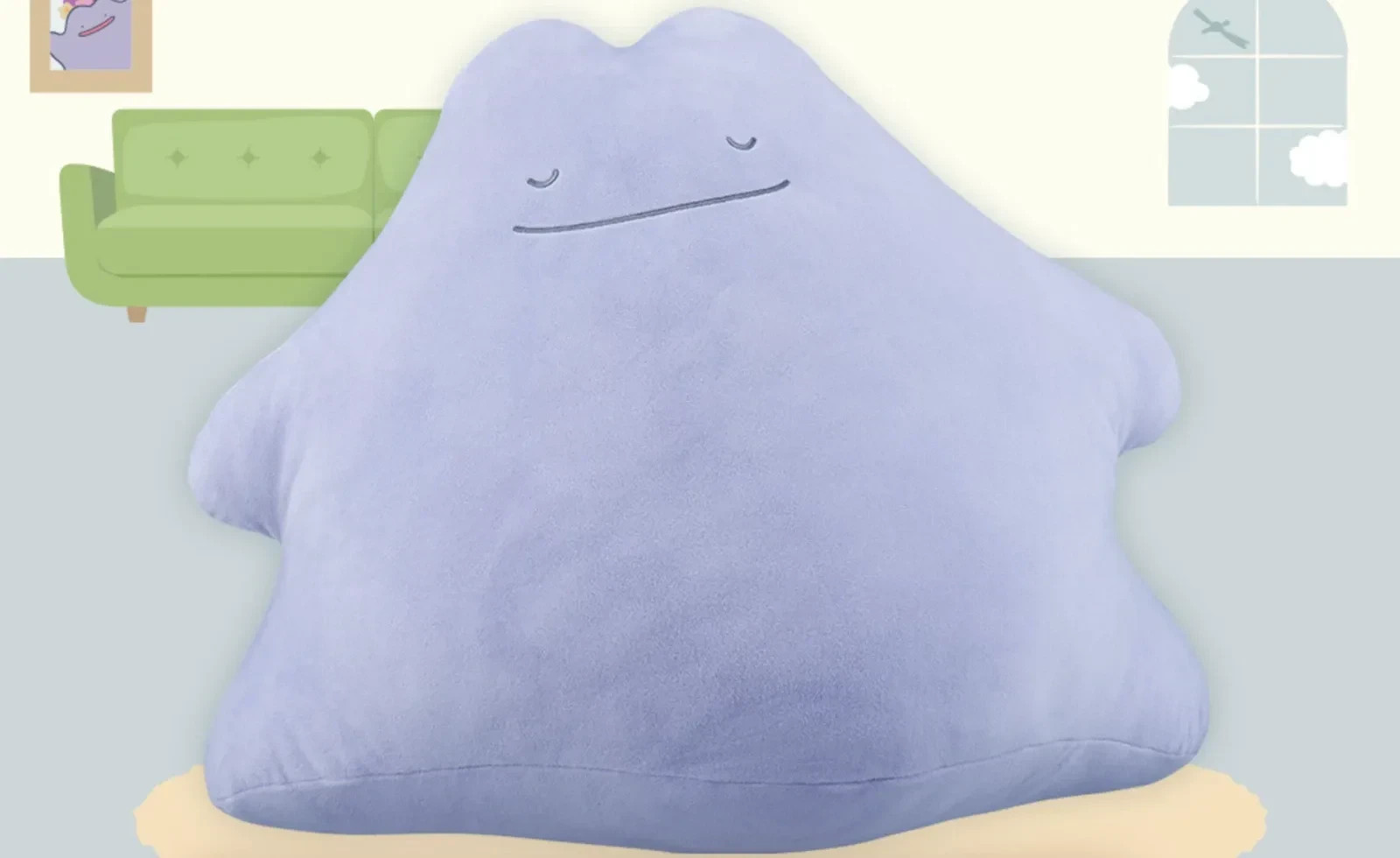 Pokemon Ichiban Kuji Ditto B Prize Big Mochi Cushion Plush 60cm Bandai Japan
