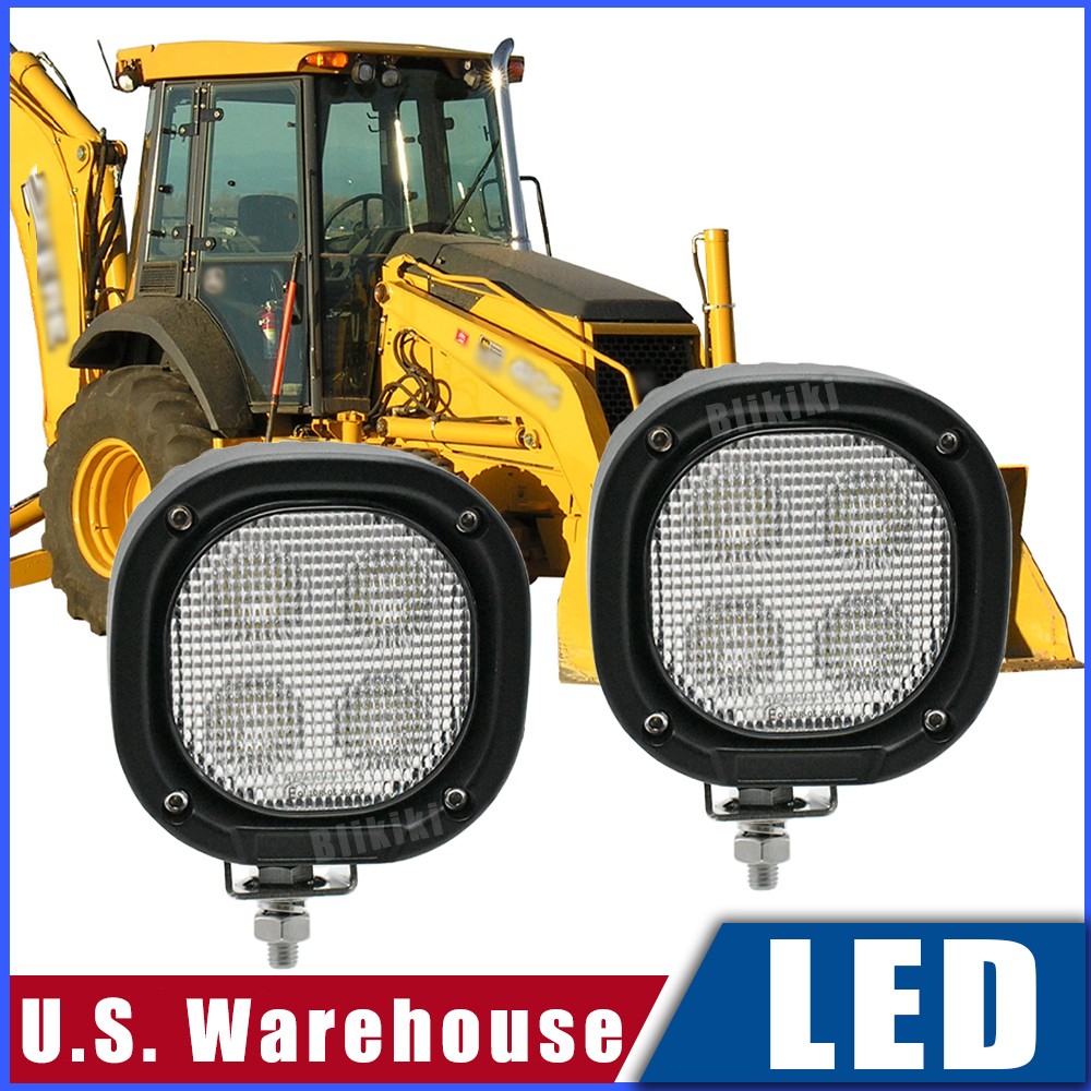 Pair Flood Beam LED Work Light AT374191,AT305931 For John Deere Backhoe Loaders