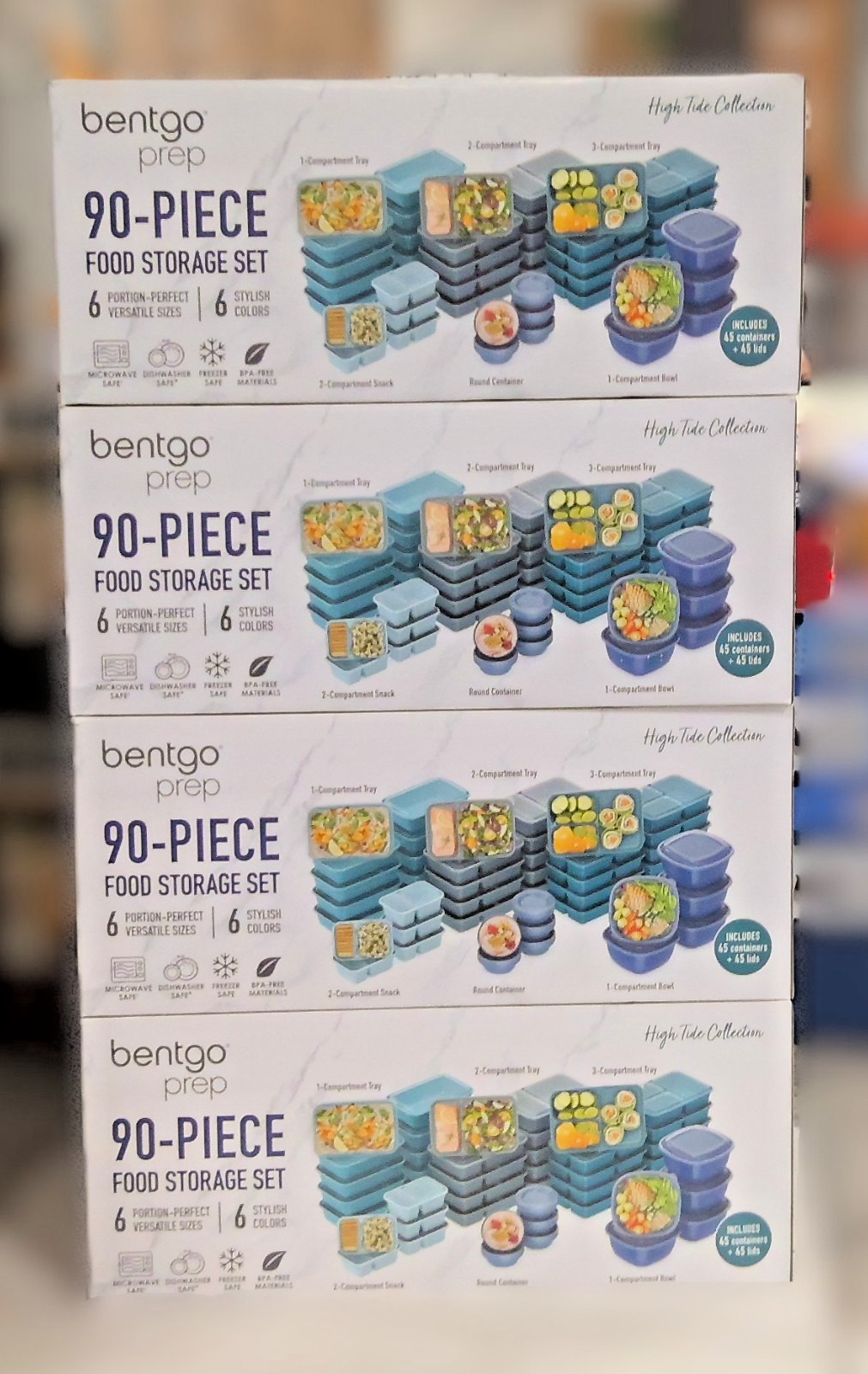 Bentgo Prep 90-Piece Food Storage Set, High Tide Collection