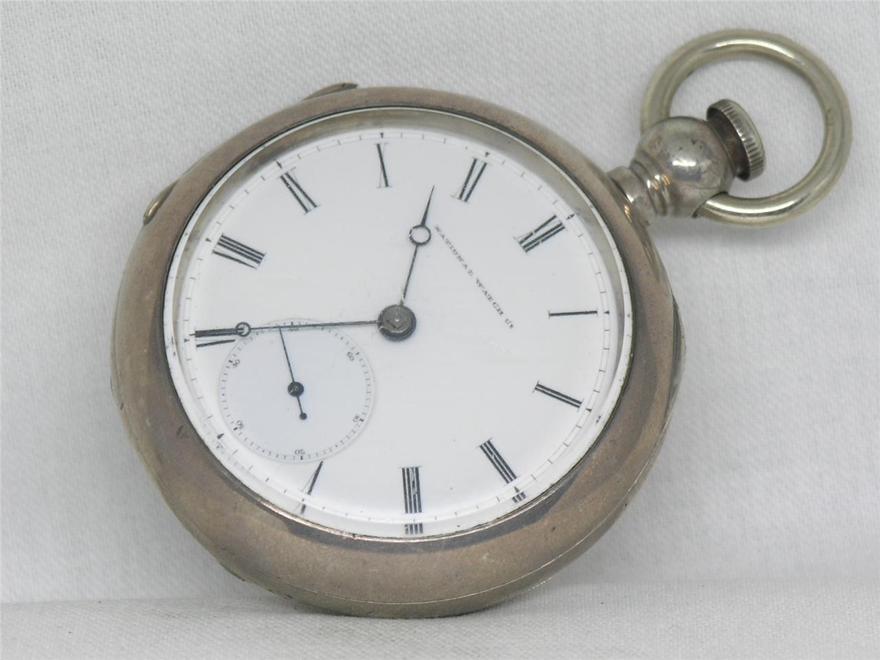 ANTIQUE 1867 NATIONAL H.Z. CULVER GR. 62 COIN SILVER POCKETWATCH, RUNNING ELGIN
