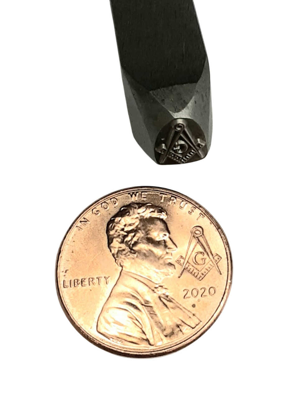 Master Mason Penny Punch Stamping Tool Freemason Square & Compass Design