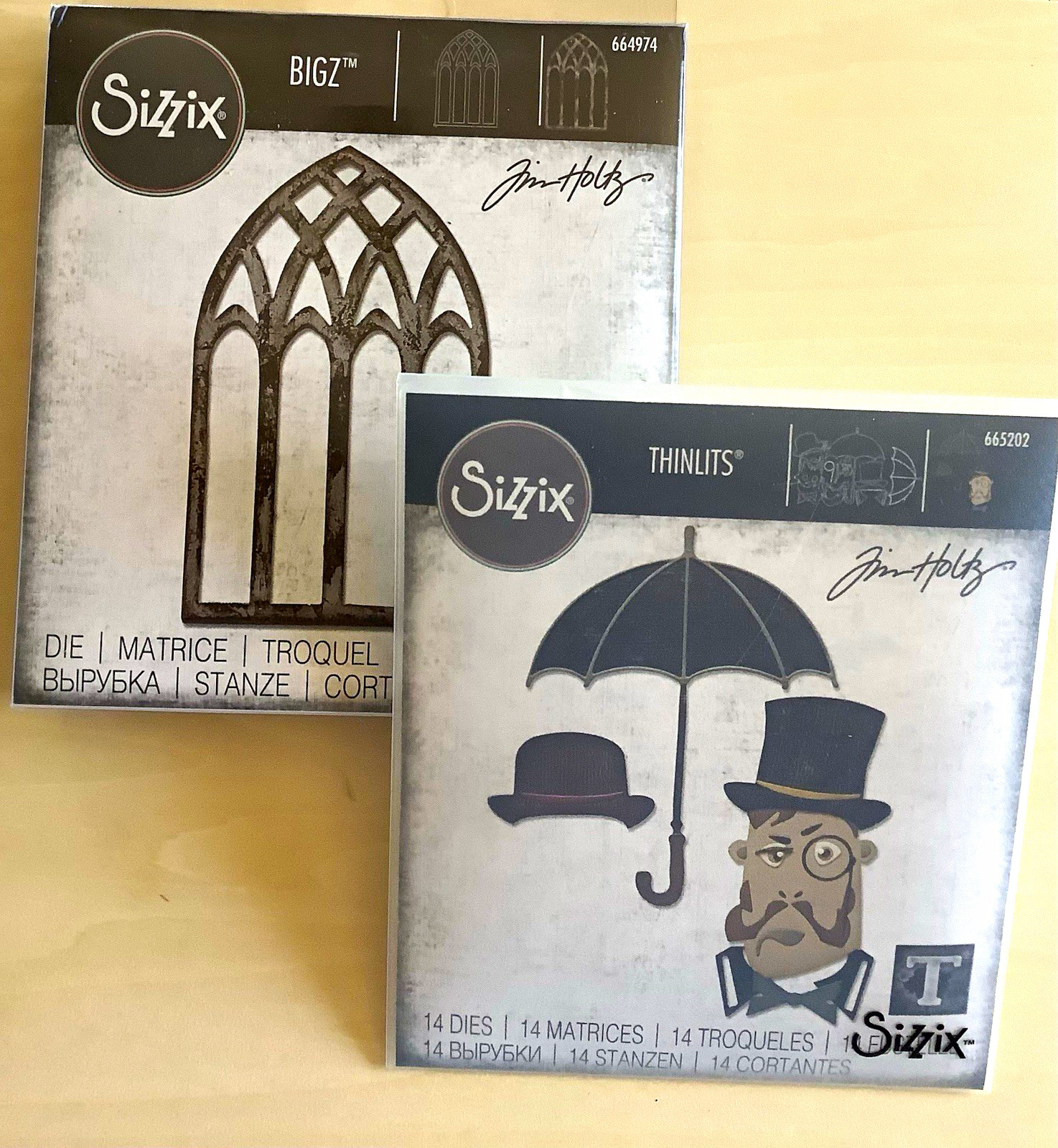 Tim Holtz The Gent  & Cathedral Window die lot. 