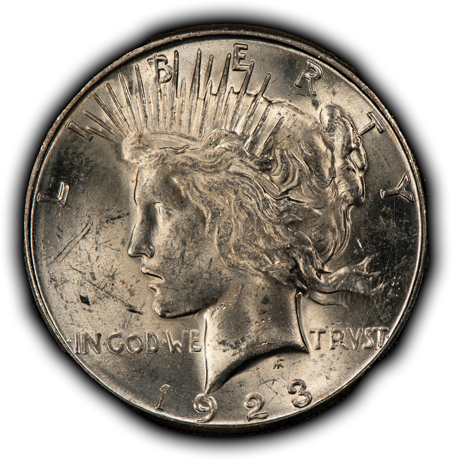 1923-S $1 Silver Peace Dollar - Strong Luster - Flashy BU Coin - SKU-D7587