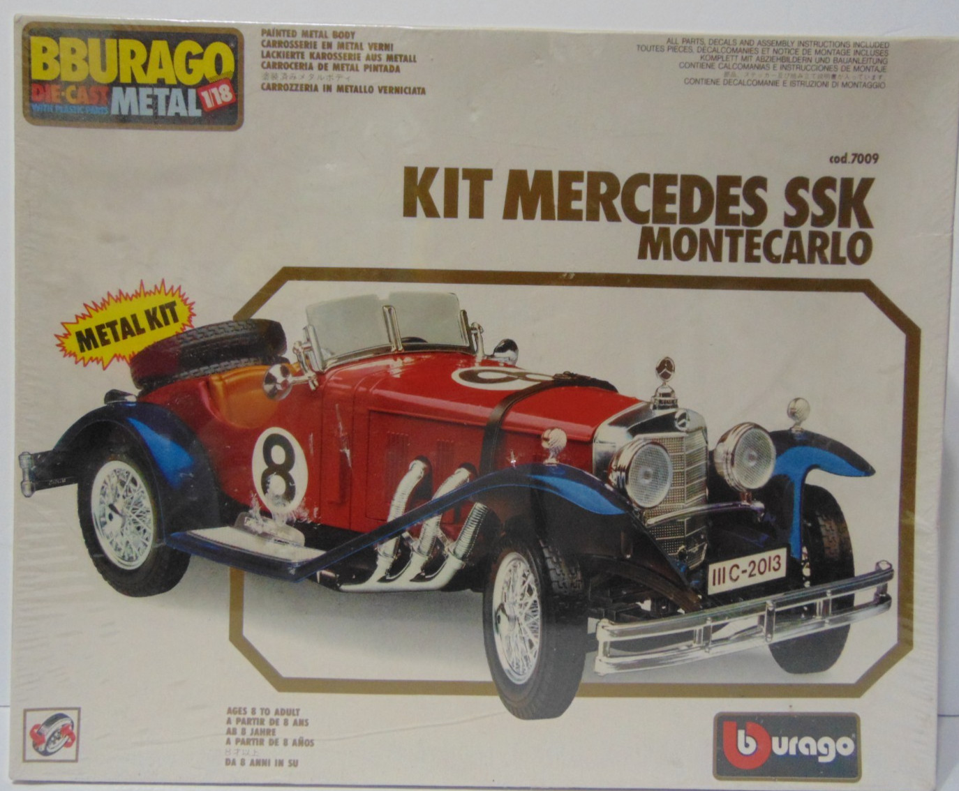 BBURAGO Die-Cast Metal 1/18 KIT MERCEDES SSK Montecarlo Model NEW Sealed BBURAGO Die-Cast Metal 1/18 KIT MERCEDES SSK Montecarlo Model NEW Sealed