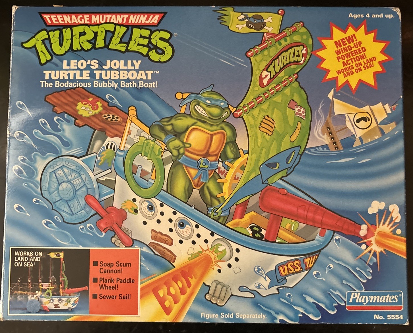 Leo\'s Jolly Turtle Tubboat TMNT 1991 Playmates Vehicle - Sealed