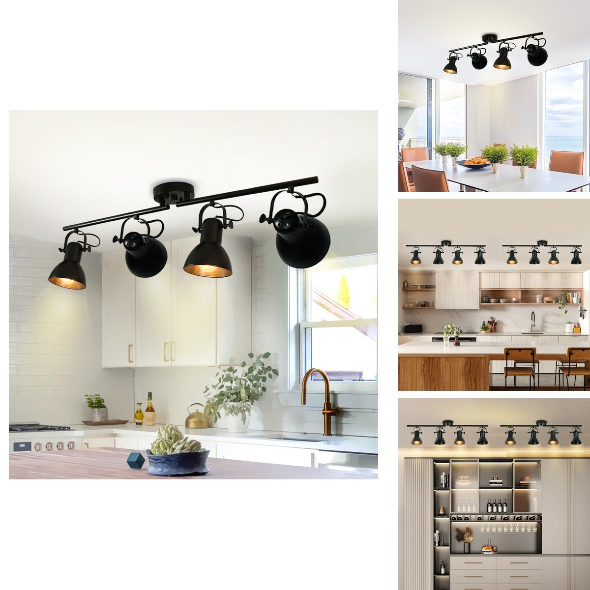 Auffel 4-Light Farmhouse Track Lighting Fixture Rotatable 35.8\ Auffel 4-Light Farmhouse Track Lighting Fixture Rotatable 35.8\