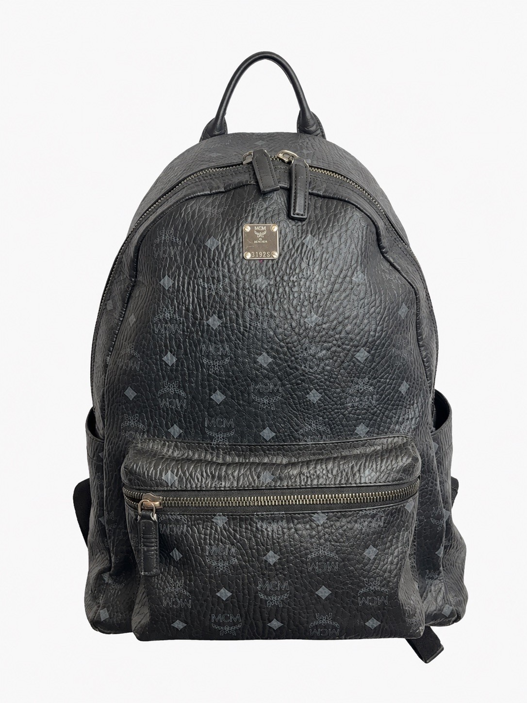 MCM Stark Large Black Backpack Visetos Logo Pre-Owned MCM Stark Large Black Backpack Visetos Logo Pre-Owned