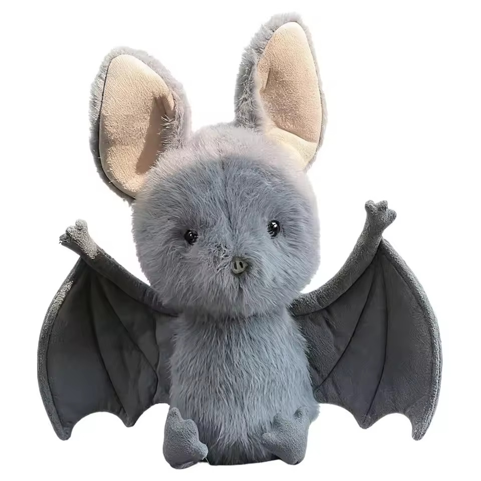 Kartoon Broox Bat Halloween Soft Stuffed Grey Bat Plush Toy Gray Brand New