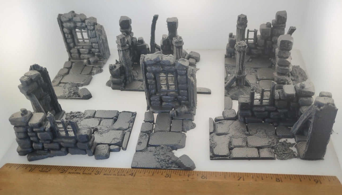 Ruined town buildings #2 28mm terrain FAST SHIP|Alternate Wargaming Miniature