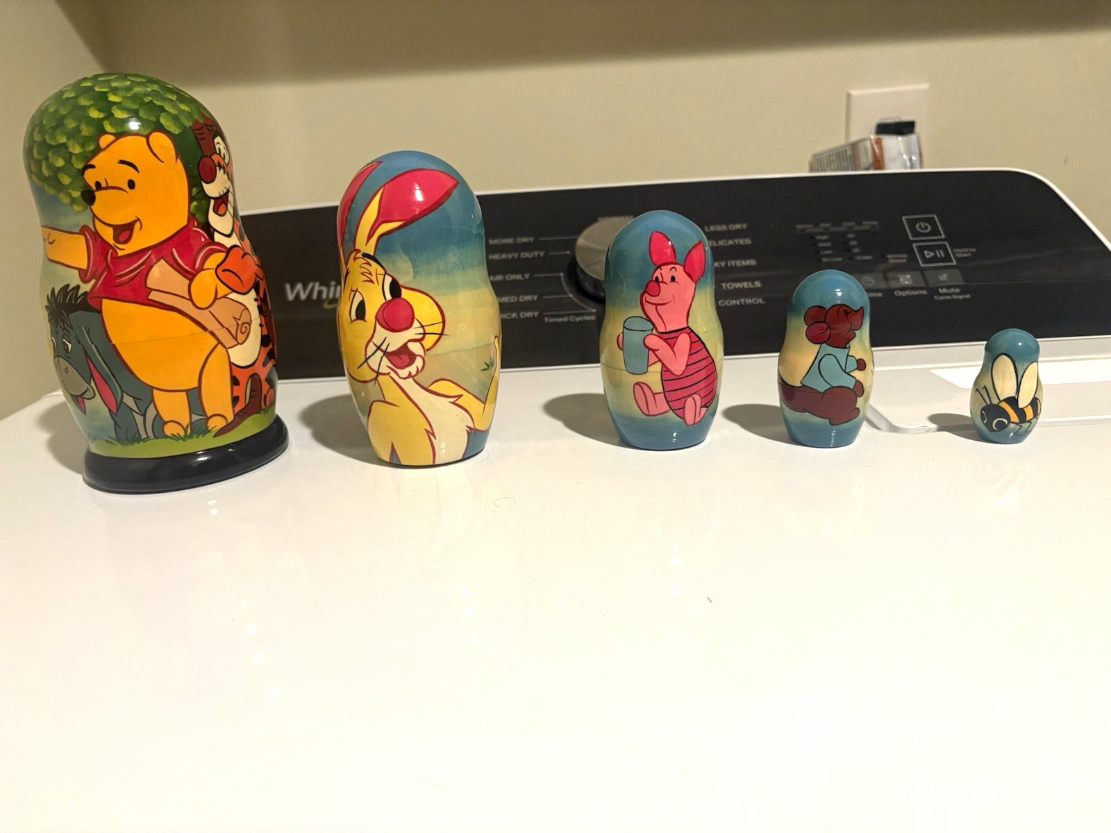 Signed 5pc WINNIE THE POOH Russian Matryoshka Nesting Doll Premium Matte Artist