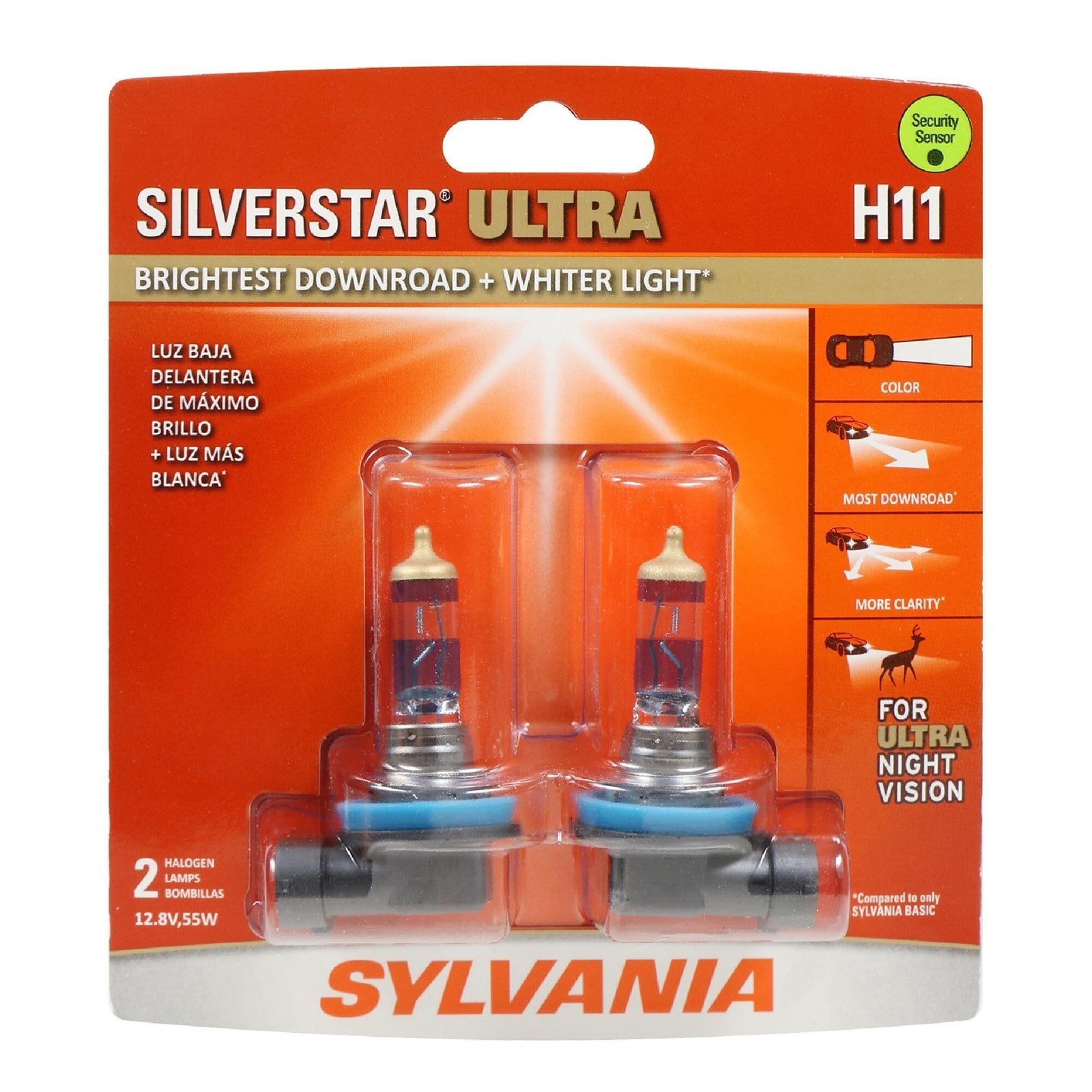 ☀️ SYLVANIA H11 SilverStar Ultra High Performance Headlight Bulbs, Open Box ☀️