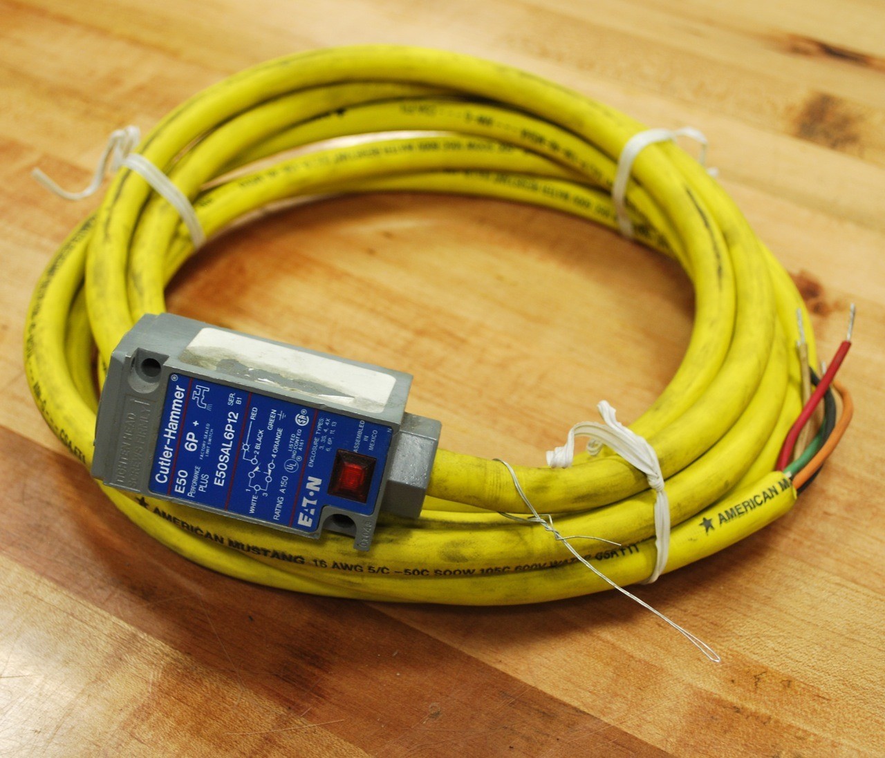 Cutler Hammer E50SAL6P12, Prewired Limit Switch with 12\' 16AWG 5/C - NEW