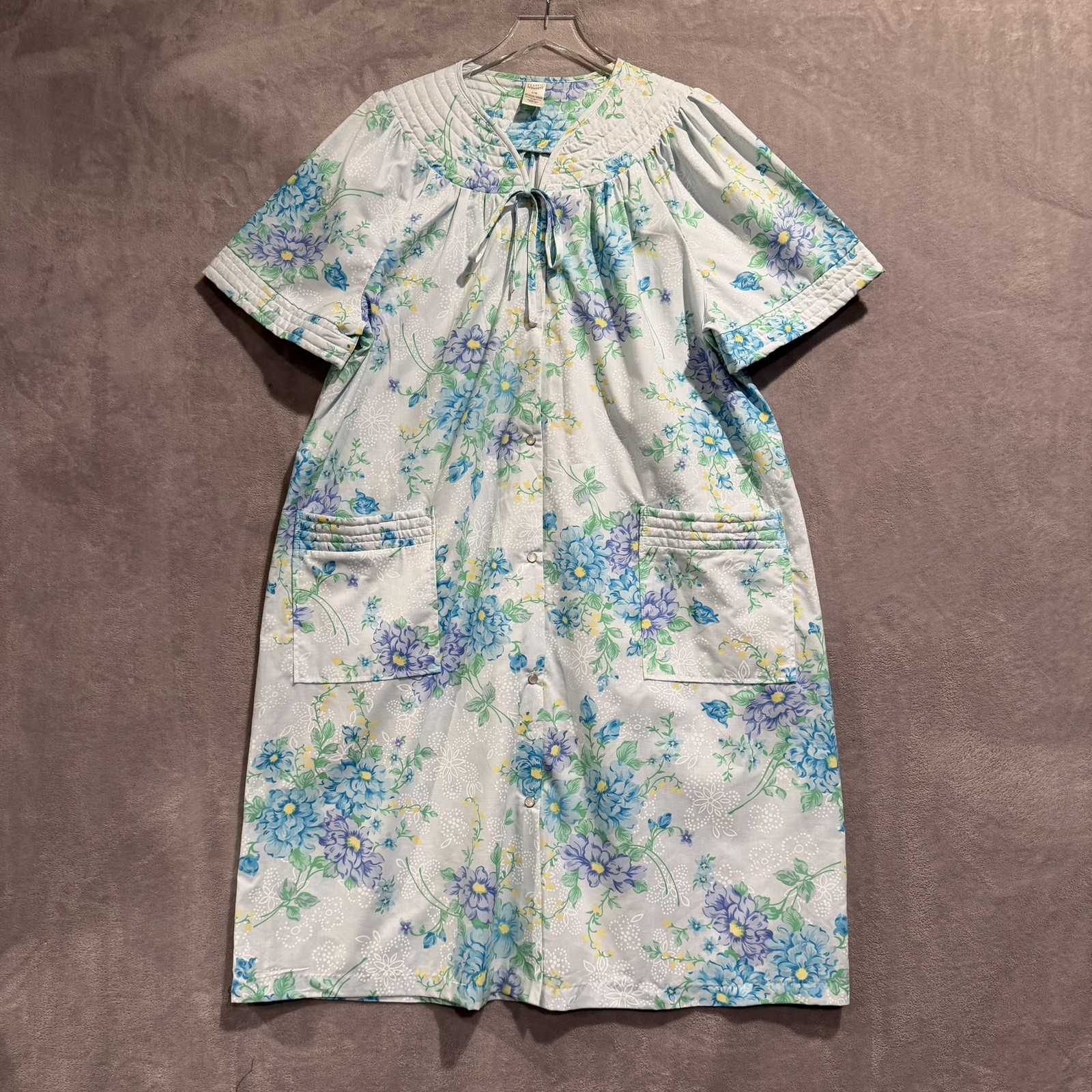 Classic Elements Women Large Nightgown House Dress MuuMuu Blue Floral Grannycore Classic Elements Women Large Nightgown House Dress MuuMuu Blue Floral Grannycore