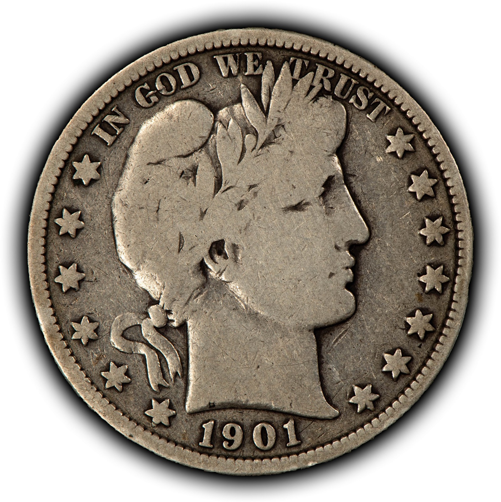 1901-S 50c Silver Barber Half Dollar - VG - SKU-H4002