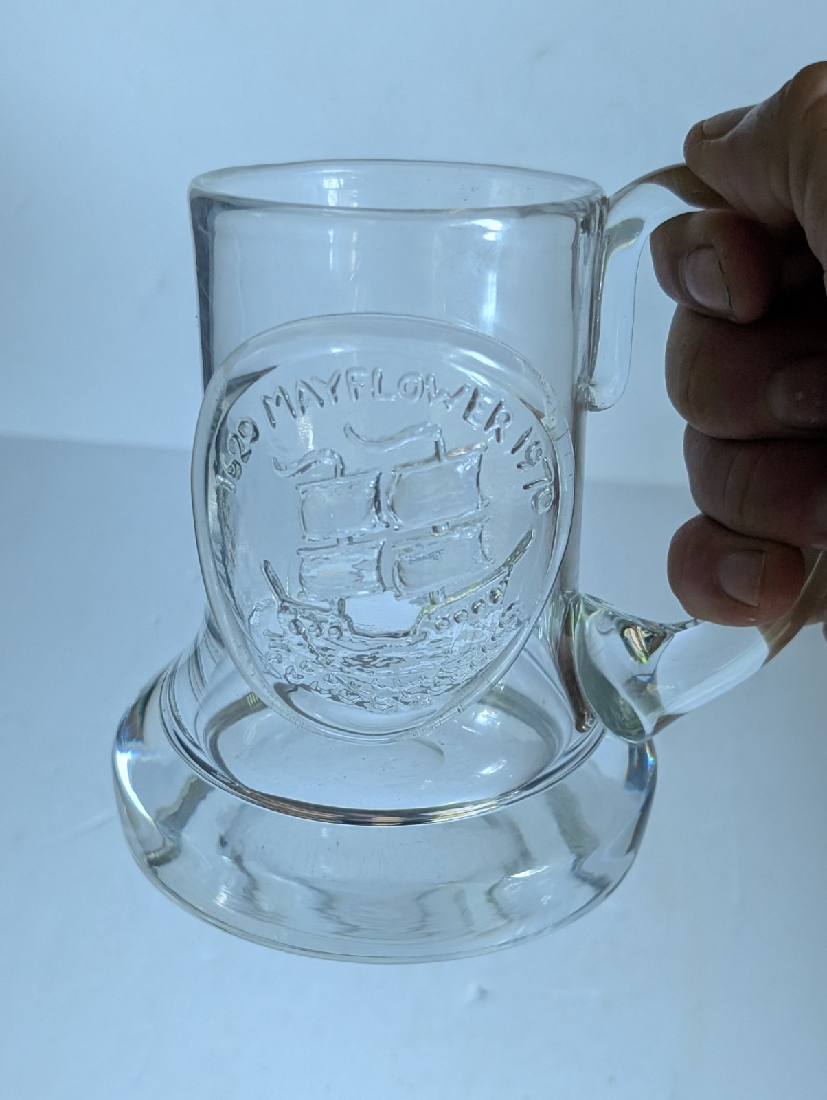 Vintage Mayflower Dartington Crystal Tactile Glass Tankard Frank Thrower 1970