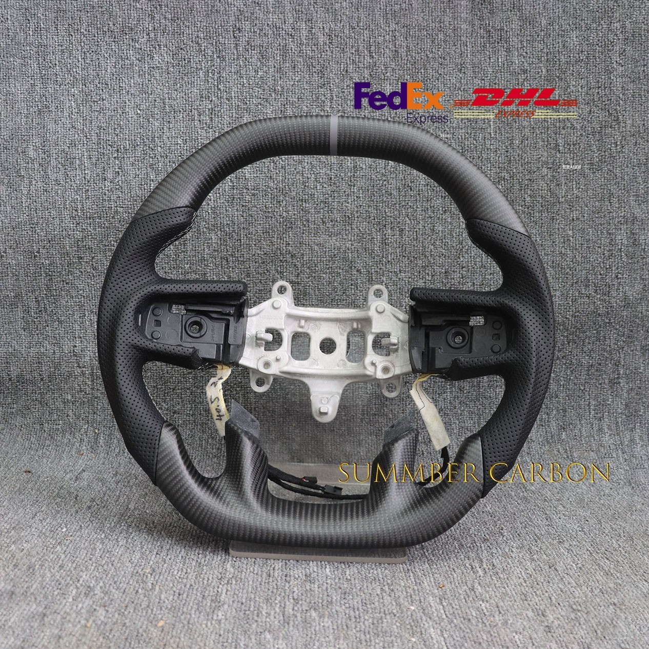 Matte Carbon Fiber Steering Wheel Grey w/Heated Fit RAM 1500 2500 3500 19-24