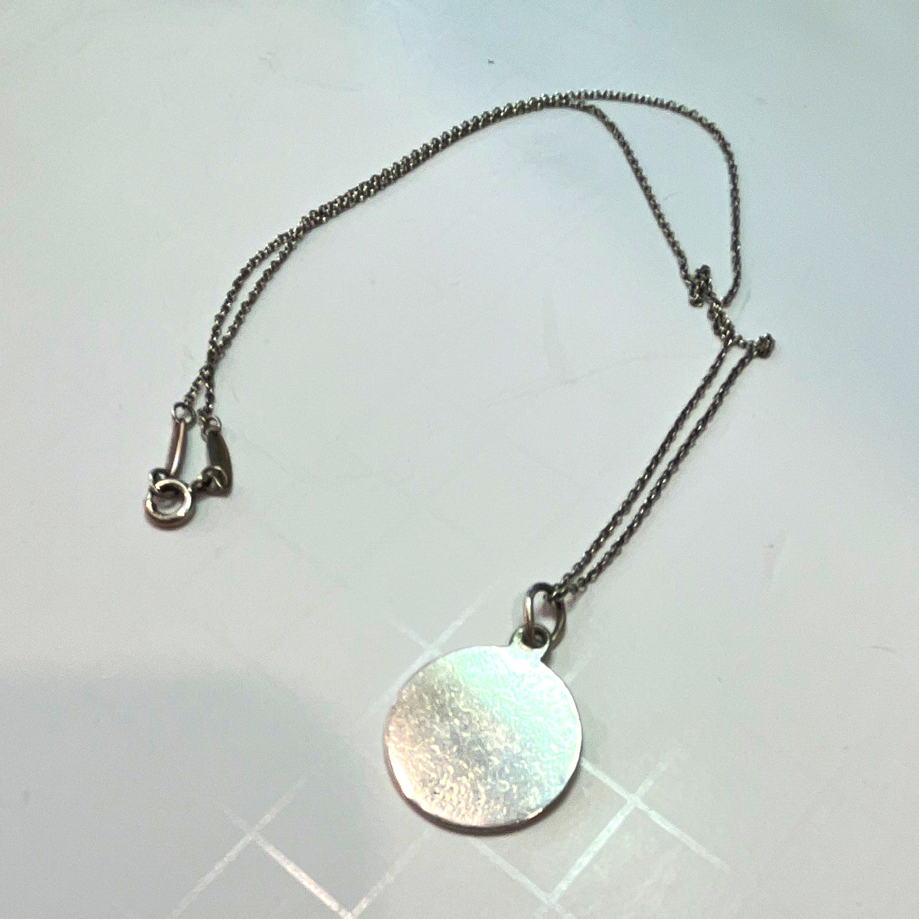 Tiffany & Co. Elsa Peretti Sterling 16”chain Tiffany Marker Charm Necklace worn Tiffany & Co. Elsa Peretti Sterling 16”chain Tiffany Marker Charm Necklace worn