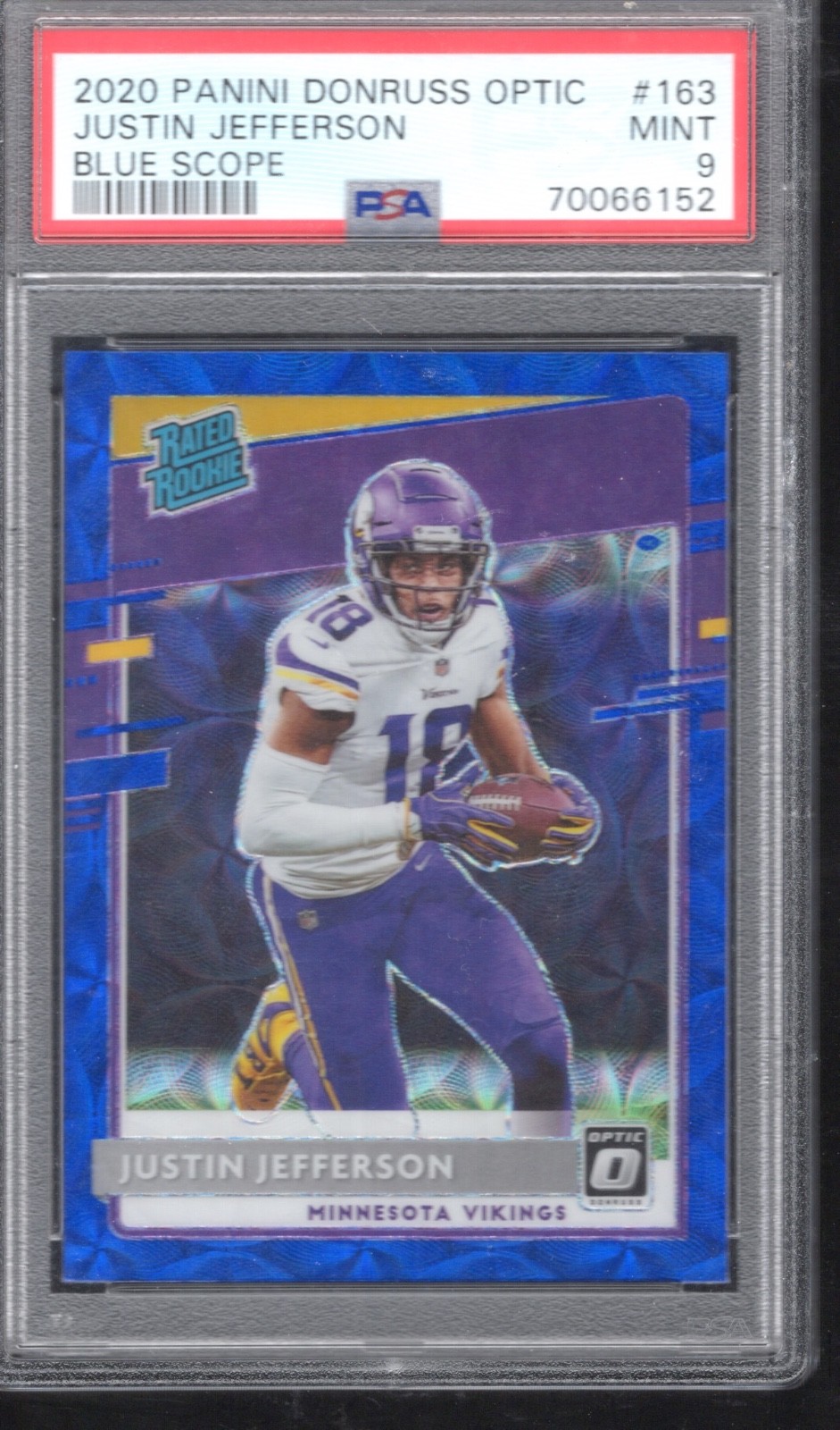 2020 Panini Donruss Optic - RR Justin Jefferson #163 Blue Scope Prizm (RC) 2020 Panini Donruss Optic - RR Justin Jefferson #163 Blue Scope Prizm (RC)