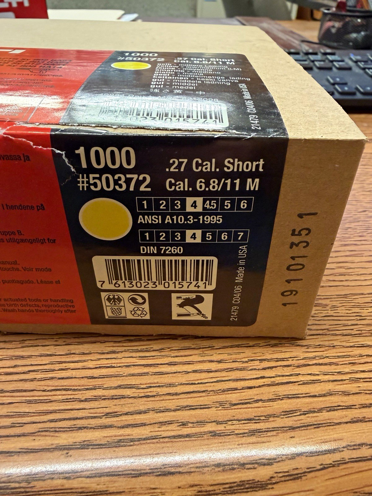 Hilti .27 Cal Short Powder Loads Brown 6.8/11M 1000ct MPN 50372 Hilti .27 Cal Short Powder Loads Brown 6.8/11M 1000ct MPN 50372