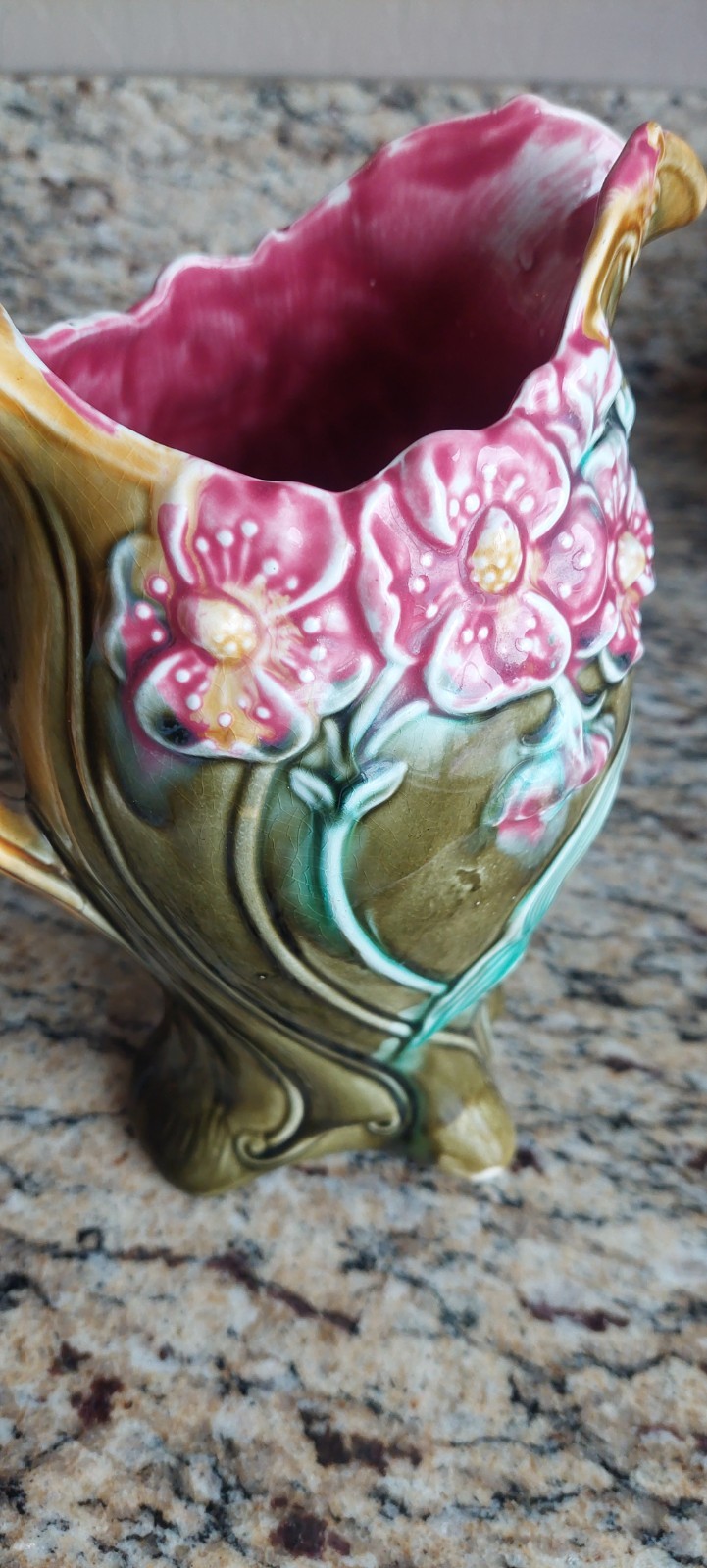 Antique French Onnaing Majolica Pitcher Antique French Onnaing Majolica Pitcher