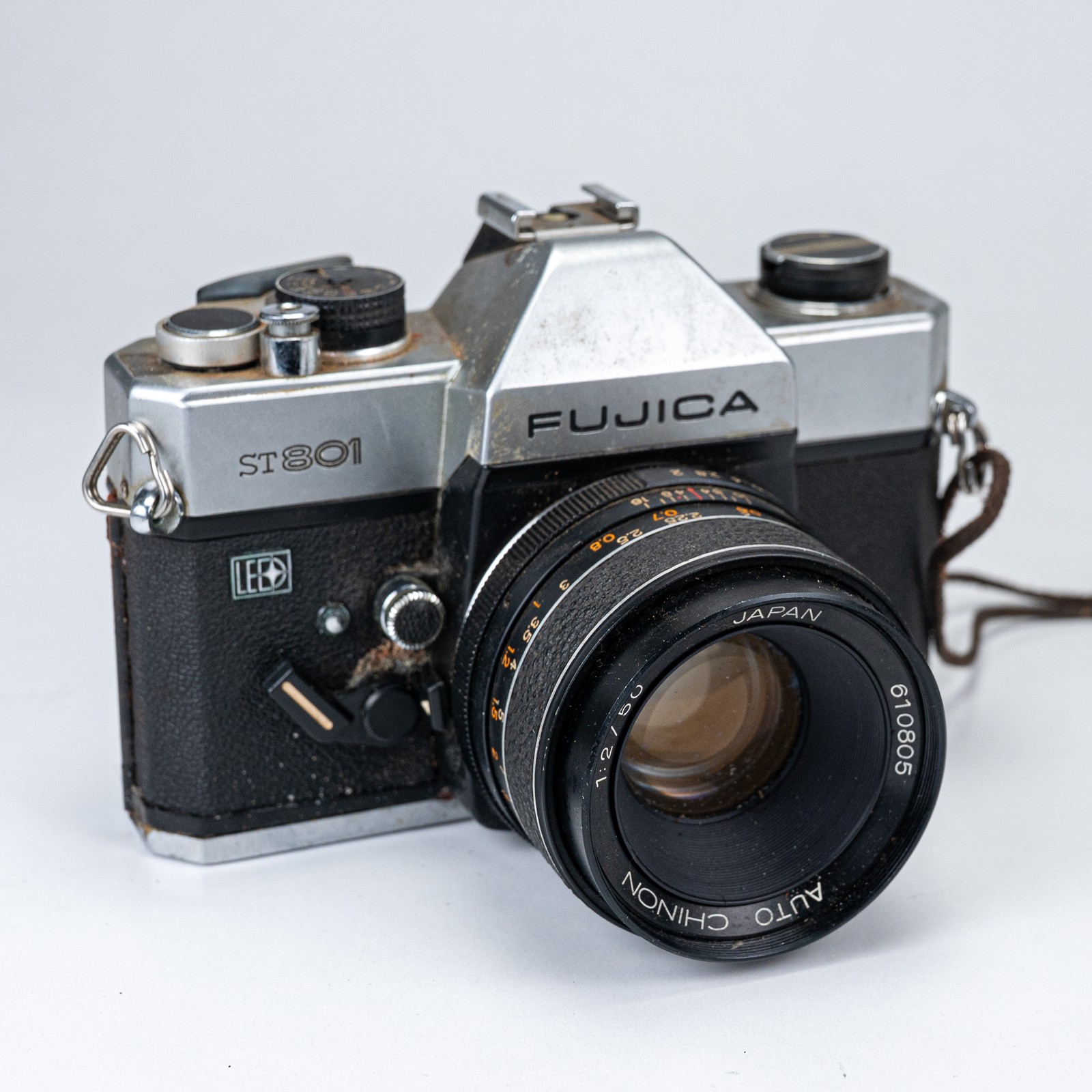 Vintage 1970s Fujica ST801 35mm SLR Film Camera with Auto Chinon 50mm F2 Lens